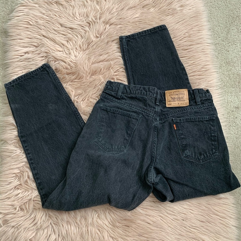 Levi’s 550 black orange tab jeans